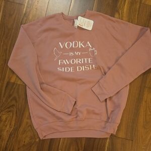 Bella Canvas Dusty Rose Crewneck Sweatshirt with White Graphic